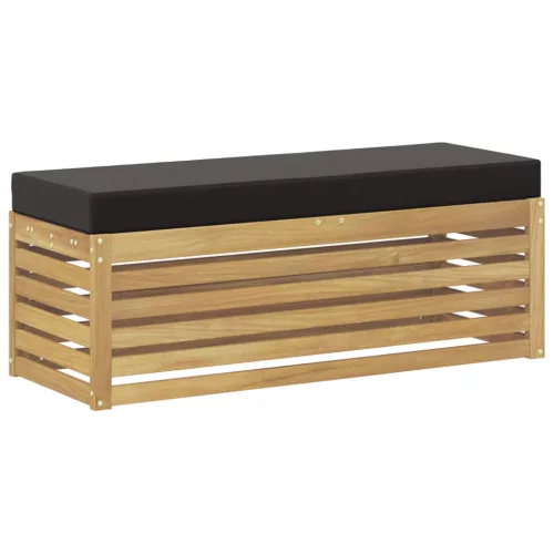  Kültéri Szék Pad párnával Fehér 115 x 43 x 45 cm Tömör Akácfa