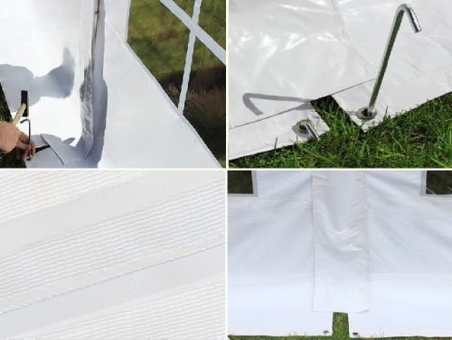 TP 6x24m 2,6m oldalmagas erősített rendezvénysátor, PVC 800 - fehér