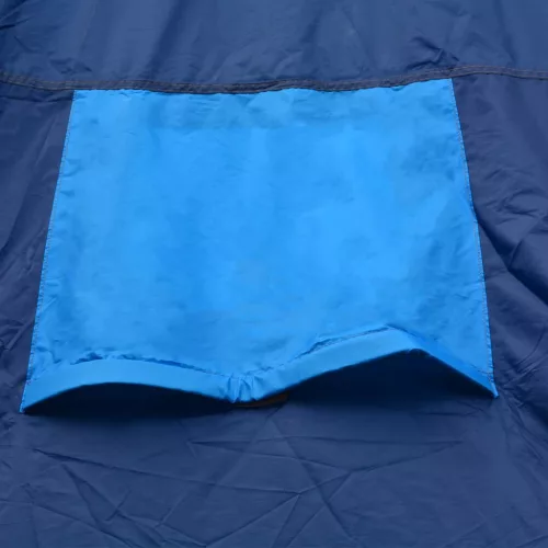  9 személyes sötétkék és kék szövet kempingsátor