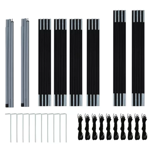  9 személyes sötétkék és kék szövet kempingsátor