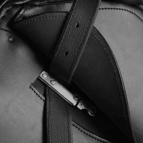 Lovaglás Nyereg Készlet 16 Valódi Bőr Fekete 14 cm 5-az-1- be"