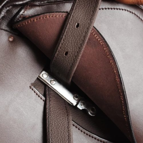 Lovaglás Nyereg Készlet 16 Valódi Bőr Barna 14 cm 5-az-1- be"