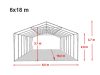 Party šator 6x18m, bočna visina:2,6m-PROFESSIONAL DELUXE 550g/m2-posebno jaka čelična konstukcija