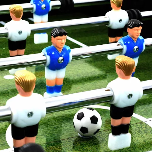  fekete acél csocsóasztal 140 x 74,5 x 87,5 cm