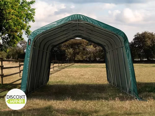 TP Basic 3,3x7,2m takarmánytároló sátor PVC 800N ponyvával, zöld