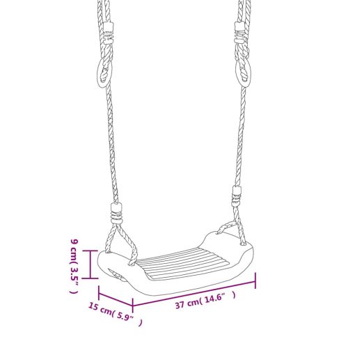    2 db kék polietilén hinta kötéllel 37 x 15 cm