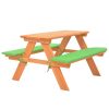  tömör fenyőfa gyerek piknikasztal paddal 89 x 79 x 50 cm