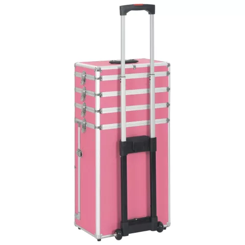  rózsaszín alumínium sminkbőrönd