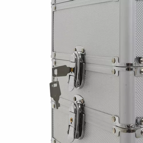  ezüstszínű alumínium sminkbőrönd