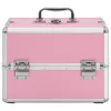  rózsaszín alumínium sminktáska 22 x 30 x 21 cm 