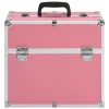 rózsaszín alumínium sminktáska 38 x 23 x 34 cm