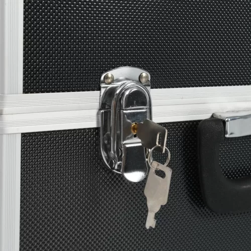  fekete alumínium szerszámosláda 38 x 22,5 x 34 cm