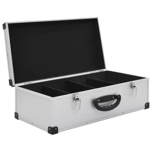  80 db-os ezüstszínű alumínium és ABS CD-tartó