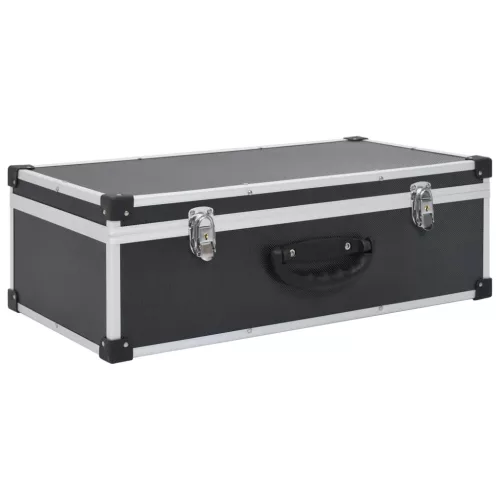  80 db-os fekete alumínium és ABS CD-tartó