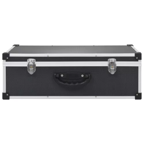  80 db-os fekete alumínium és ABS CD-tartó