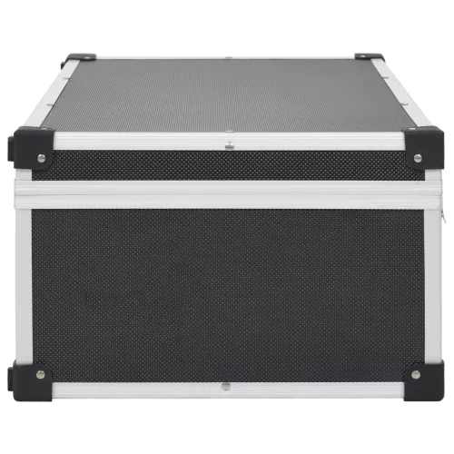  80 db-os fekete alumínium és ABS CD-tartó