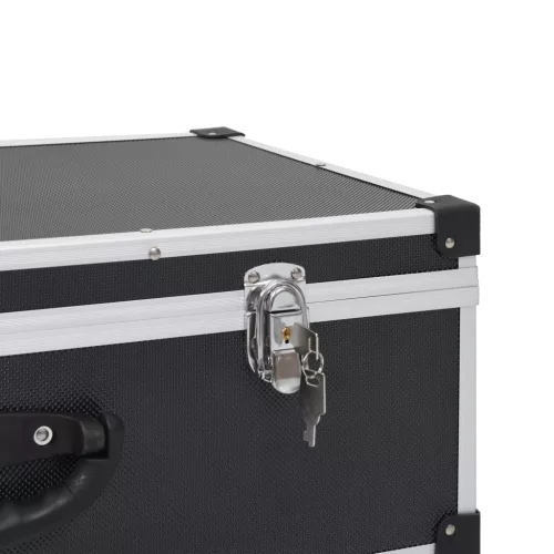  80 db-os fekete alumínium és ABS CD-tartó