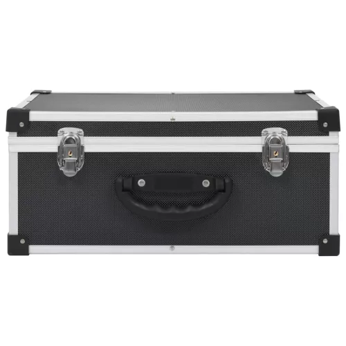  60 db-os fekete alumínium és ABS CD-tartó