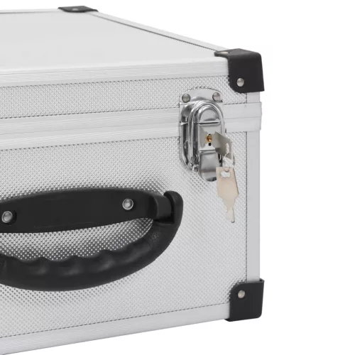  40 db-os ezüstszínű alumínium és ABS CD-tartó