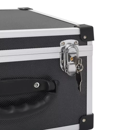  40 db-os fekete alumínium és ABS CD-tartó