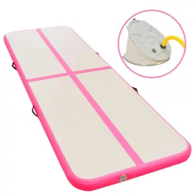    rózsaszín PVC felfújható tornaszőnyeg pumpával 500x100x10 cm