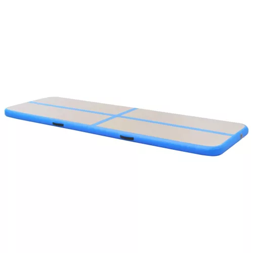  kék PVC felfújható tornaszőnyeg pumpával 700 x 100 x 10 cm
