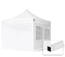   Professional összecsukható sátrak ECO 300g/m2 ponyvával, acélszerkezettel, 4 oldalfallal - 3x3m fehér