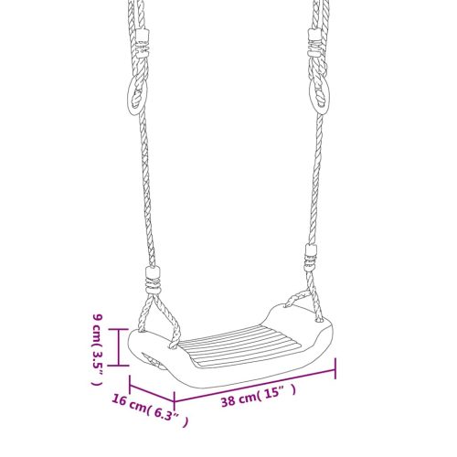  2 db kék polietilén hinta kötéllel 38 x 16 cm