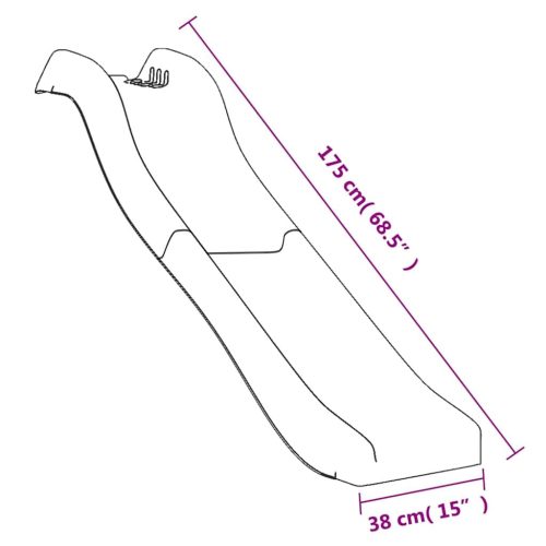  kék polipropilén játszócsúszda 175x38x23 cm