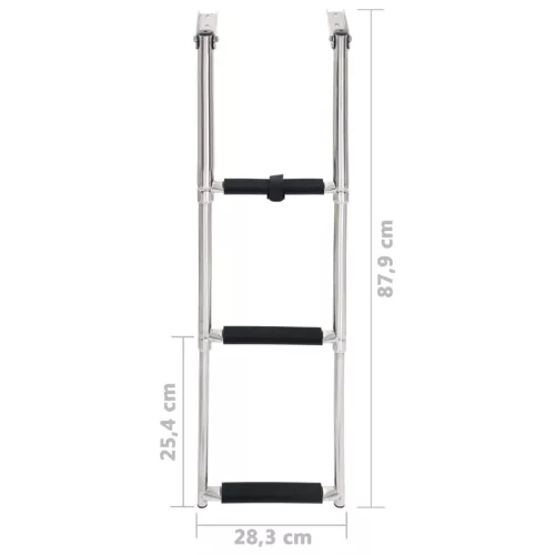  3 lépcsős rozsdamentes acél összecsukható beszállólétra