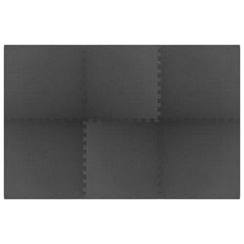  6 db fekete EVA habszivacs padlószőnyeg 2,16 ㎡