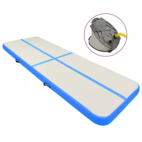    kék PVC felfújható tornamatrac pumpával 400 x 100 x 15 cm