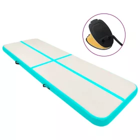    zöld PVC felfújható tornamatrac pumpával 500 x 100 x 15 cm