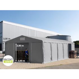   TP Vario 8x16m 3m oldalmagas raktársátor, bejárat típusa: eltolható
