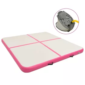    rózsaszín PVC felfújható tornamatrac pumpával 200 x 200 x 15 cm