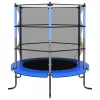  kerek kék trambulin védőhálóval 140 x 160 cm
