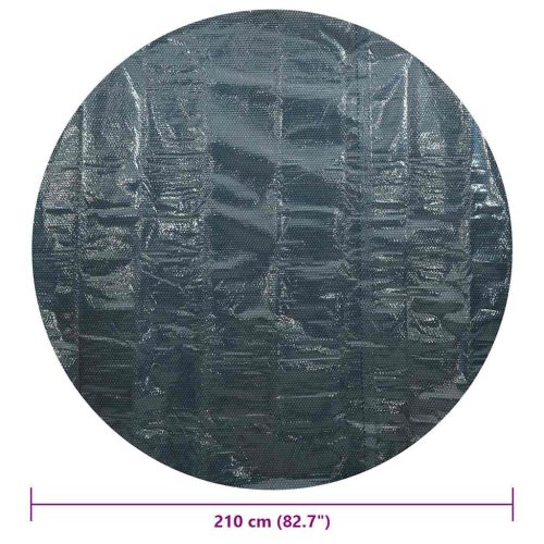  fekete és kék napelemes lebegő PE medencefólia 210 cm