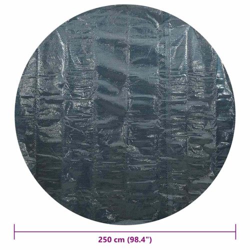  fekete és kék napelemes lebegő PE medencefólia 250 cm