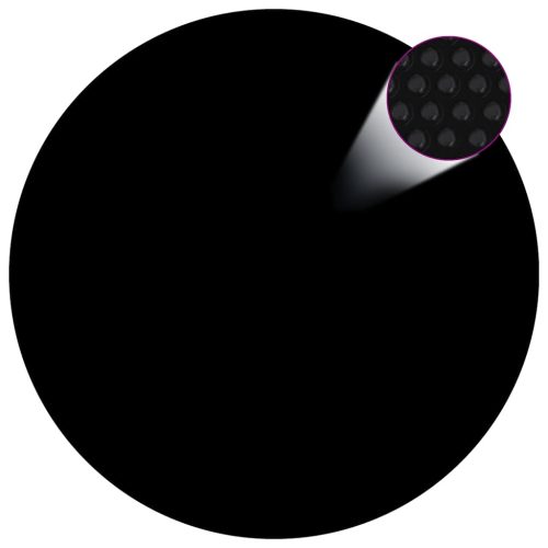  fekete és kék napelemes lebegő PE medencefólia 300 cm