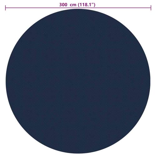  fekete és kék napelemes lebegő PE medencefólia 300 cm