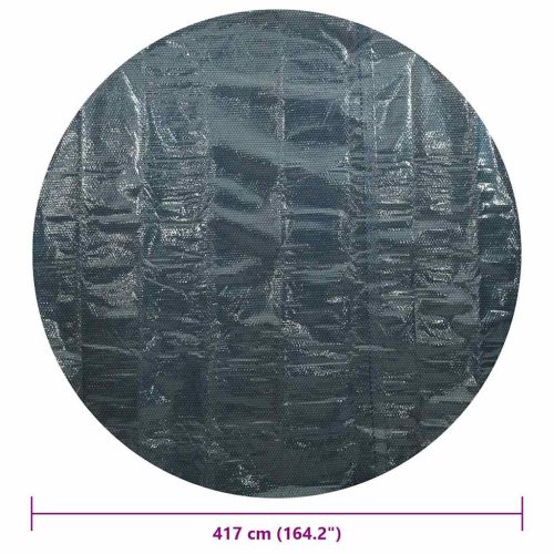  fekete és kék napelemes lebegő PE medencefólia 417 cm