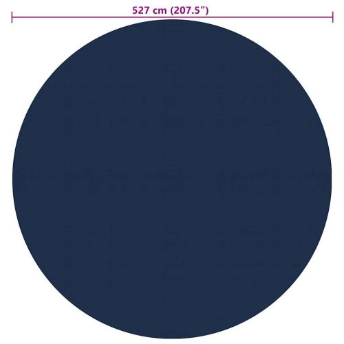  fekete és kék napelemes lebegő PE medencefólia 527 cm