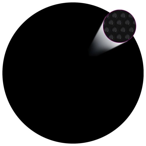  fekete és kék napelemes lebegő PE medencefólia 594 cm