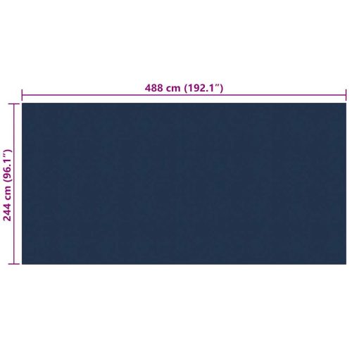  fekete és kék napelemes lebegő PE medencefólia 488 x 244 cm