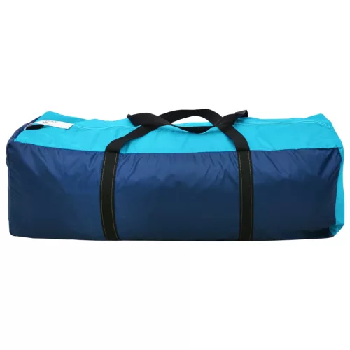  6 személyes kék és világoskék kempingsátor