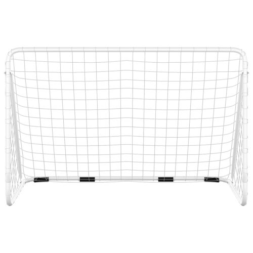  fehér acél focikapu hálóval 180 x 90 x 120 cm