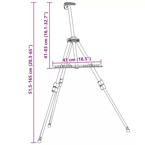  fekete fém állítható festőállvány