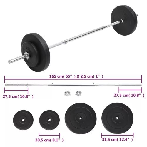  súlyzórúd súlytárcsákkal 30 kg