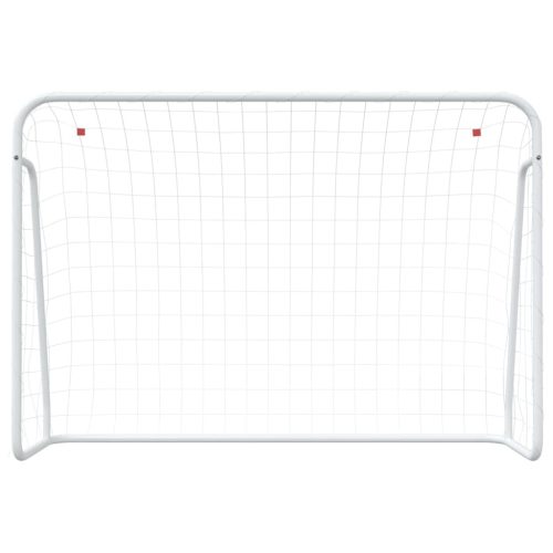  fehér acél és poliészter focikapu hálóval 214 x 75 x 152 cm 