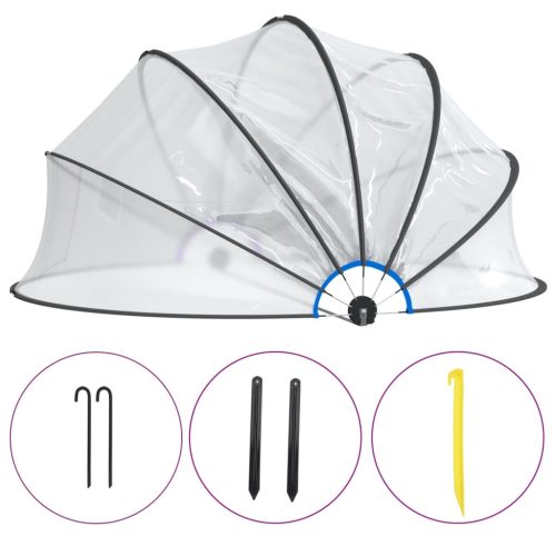  kerek PVC medencekupola 376x188 cm